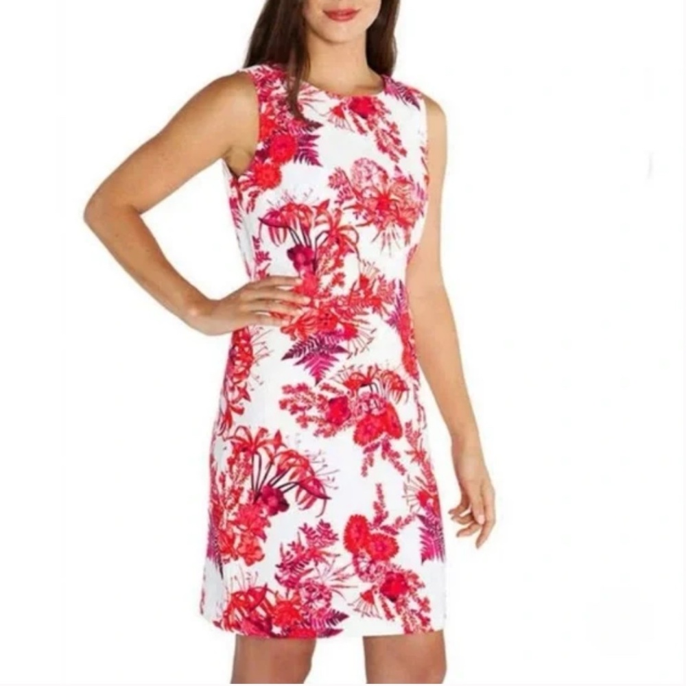 Mario Serrani Red and White Elegant Dress